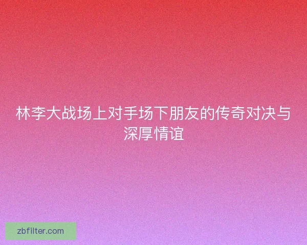 林李大战场上对手场下朋友的传奇对决与深厚情谊