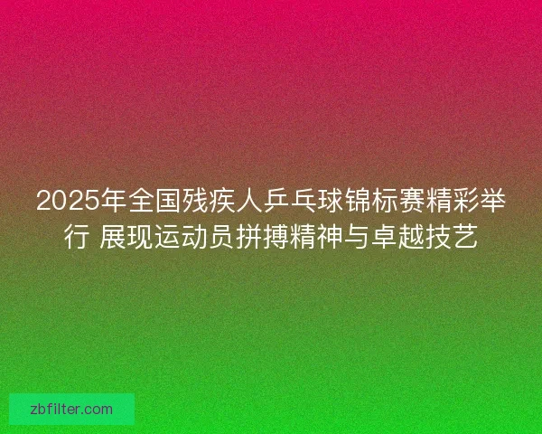 2025年全国残疾人乒乓球锦标赛精彩举行 展现运动员拼搏精神与卓越技艺