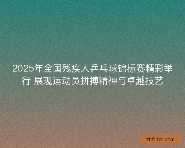 2025年全国残疾人乒乓球锦标赛精彩举行 展现运动员拼搏精神与卓越技艺